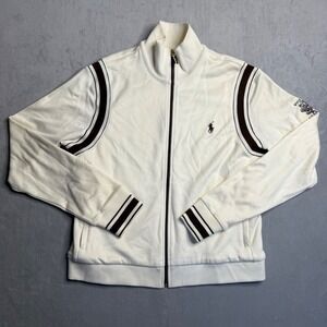 Ralph Lauren Golf Jacket Womens‎ Large Y2K White Rugby Whistling Straits Pony